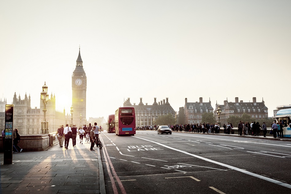 Westminster Bridge at sunset, London, UK